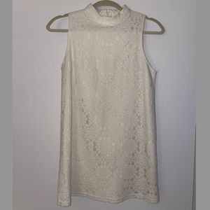 White Mockneck Lace Shift Dress with an Insert. Forever 21 Size Small